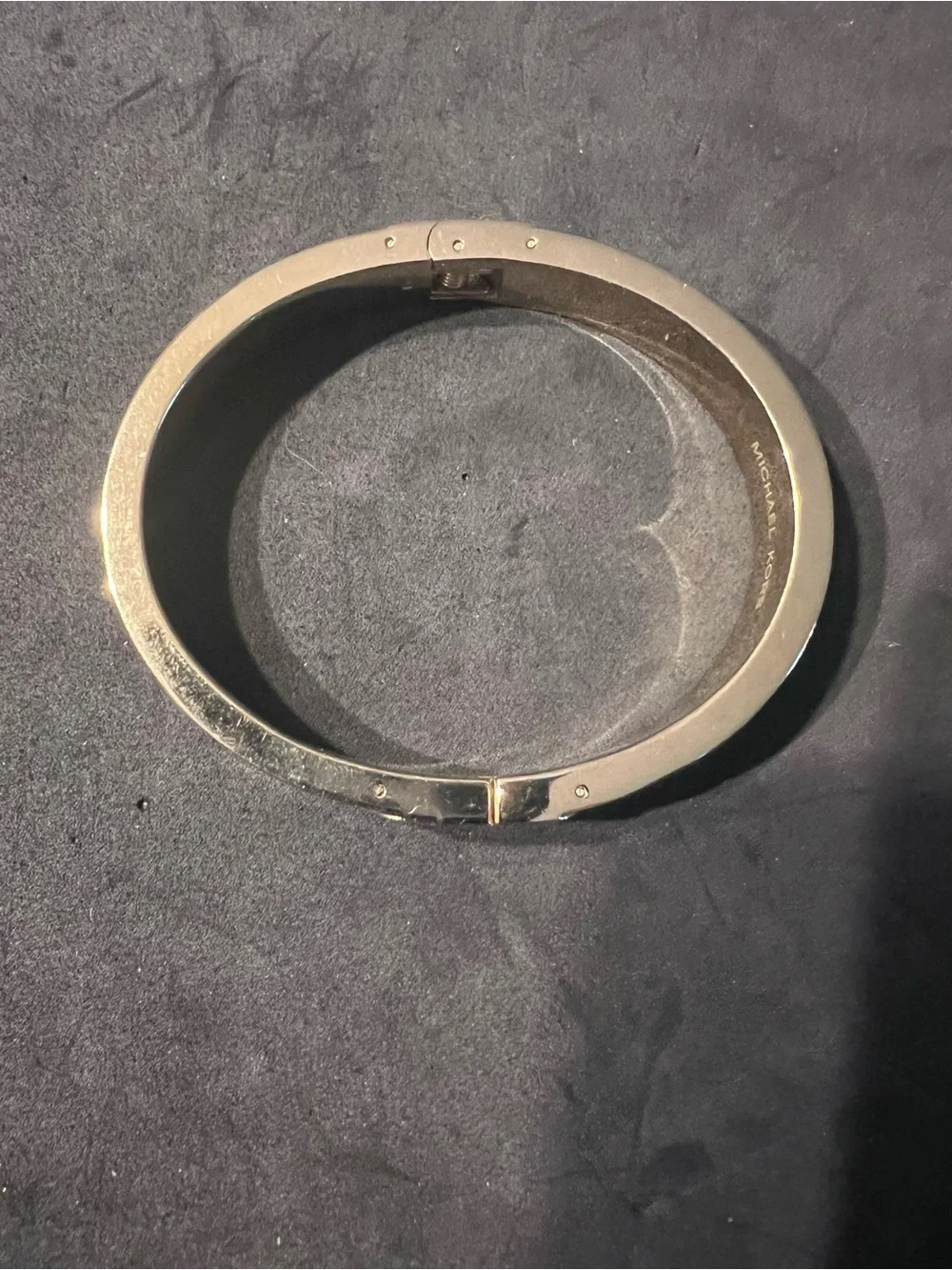Michael Kors Gold-Tone Tortoise Logo Hinge Bangle Bracelet